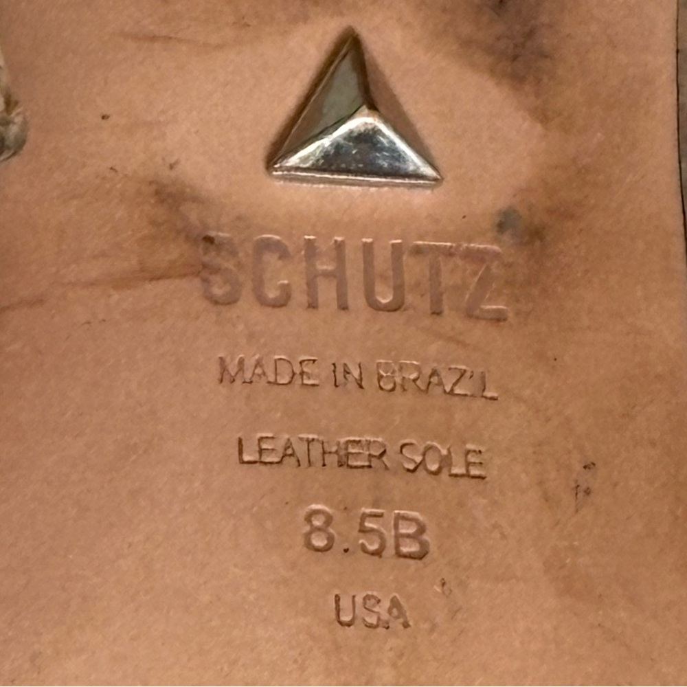 SCHUTZ Clear Strap Cork Slide Sandals in Natural/Tan - Picture 7 of 9